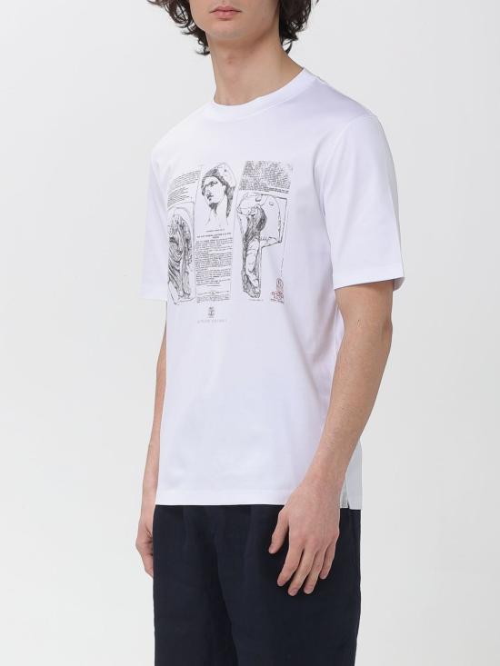 26SS 브루넬로 쿠치넬리 반팔 티셔츠 M0B138517 CFC06 White - BRUNELLO CUCINELLI