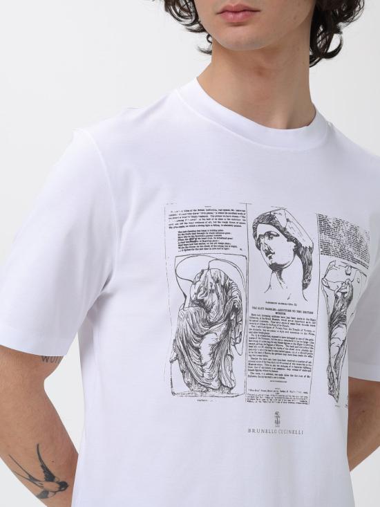 26SS 브루넬로 쿠치넬리 반팔 티셔츠 M0B138517 CFC06 White - BRUNELLO CUCINELLI