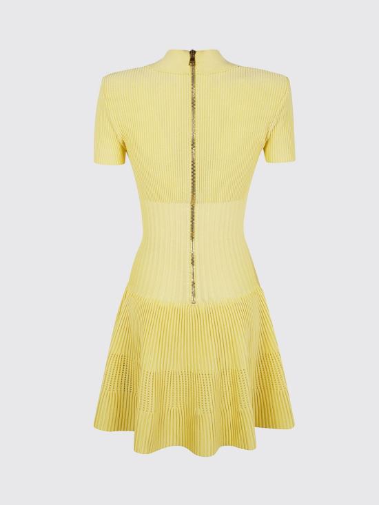 26SS 발망 롱 원피스 GF1R7153KJ30 1GD Yellow - BALMAIN