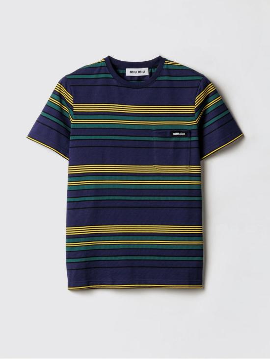 26SS 미우미우 반팔 티셔츠 MJNA0918ZV F0V9D Blue