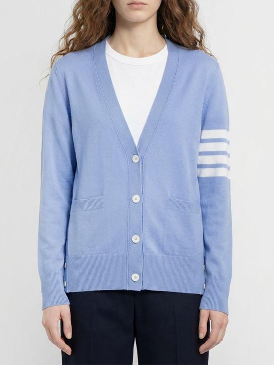 26SS 톰브라운 파인 메리노 울 4바 릴렉스 핏 가디건 FKC334AY1014 482 Gnawed Blue