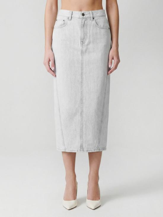 26SS 하이쿠레 데님 스커트 HEW08107DF193 L0920 Gnawed Blue