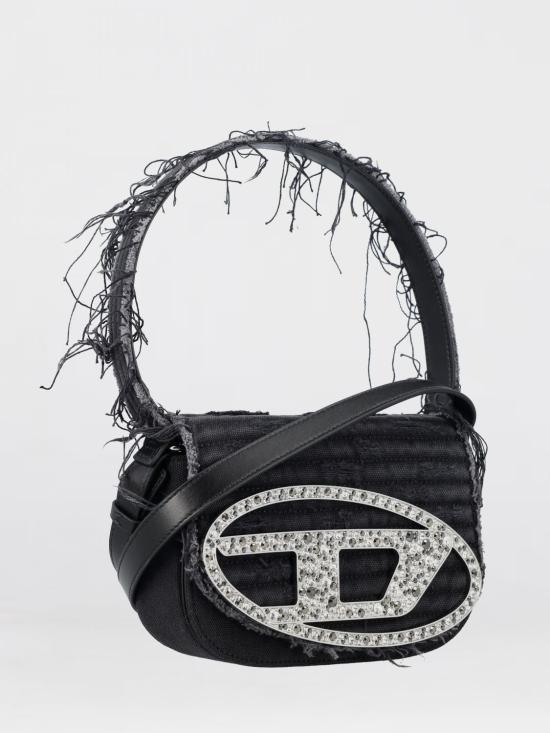26SS 디젤 1DR-아이코닉 숄더백 캔버스 앤 레더 X08396P6319 T8013 Black - DIESEL
