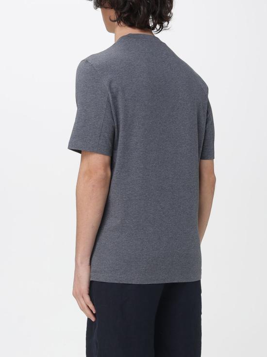 26SS 브루넬로 쿠치넬리 크루넥 프린트 코튼 저지 티셔츠 M0B138520 CIF40 Grey - BRUNELLO CUCINELLI