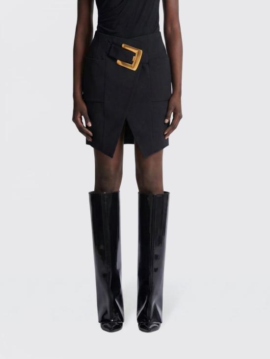 26SS 발망 미디 스커트 GF1LBB22WC09 0PA Black