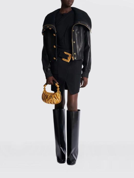 26SS 발망 미디 스커트 GF1LBB22WC09 0PA Black - BALMAIN