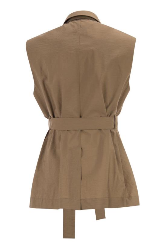 26SS 브루넬로 쿠치넬리 모닐리 테크노 코튼 포플린 벨트 베스트 M0F797758 C9266 CAMEL - BRUNELLO CUCINELLI