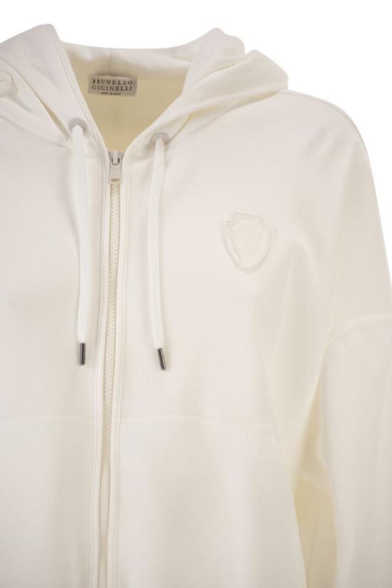 26SS 브루넬로 쿠치넬리 후드 티셔츠 MG927VT406 C7220 WHITE - BRUNELLO CUCINELLI