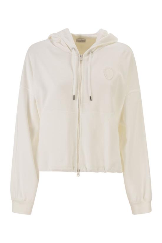 26SS 브루넬로 쿠치넬리 후드 티셔츠 MG927VT406 C7220 WHITE