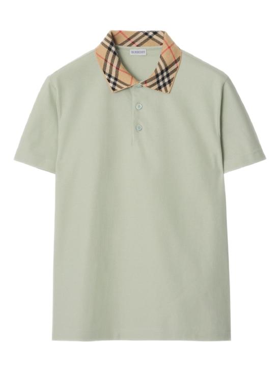 26SS 버버리 체크 칼라 코튼 폴로 셔츠 8118949C4011 GREEN