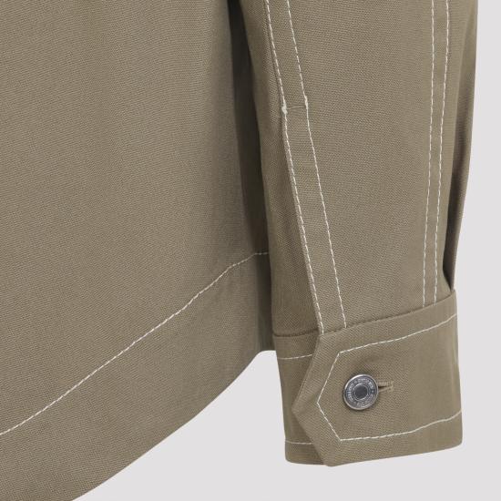 26SS 아미 화이트 코튼 워커 버튼 자켓 UJK874CO0211 A036 NUDE NEUTRALS - AMI