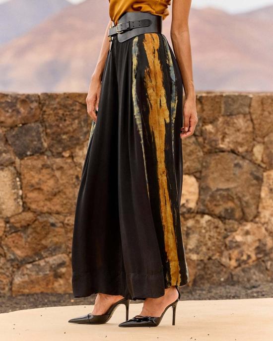  메드모아젤 스트레이트 팬츠 Mes Demoiselles Llorllora 팬츠 블루 오크레 - MES DEMOISELLES