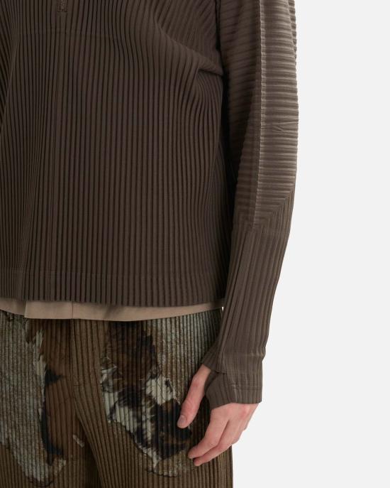  이세이 미야케 긴팔 티셔츠 맥 노벰버 셔츠 머드스톤 그레이 - ISSEY MIYAKE
