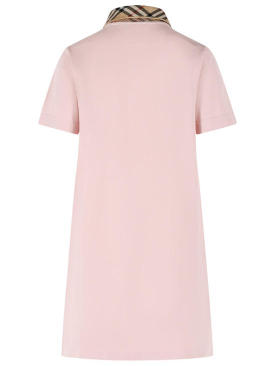 26SS 버버리 체크 칼라 코튼 폴로 셔츠 8118956C2989 Pink - BURBERRY