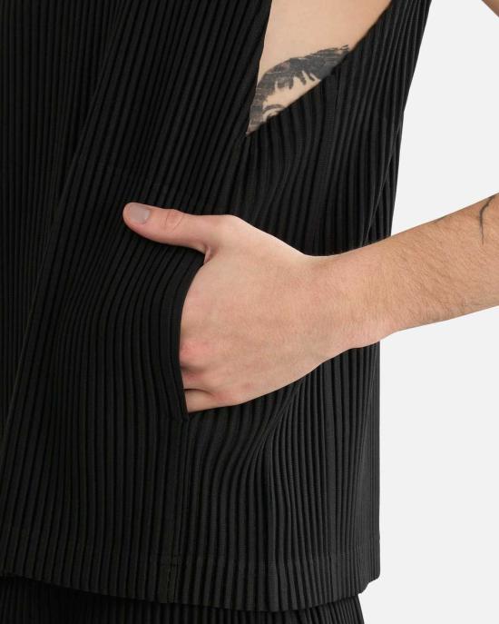  이세이 미야케 민소매 티셔츠 옴므 플리세  테일러드 플리츠 2 팬츠 - ISSEY MIYAKE