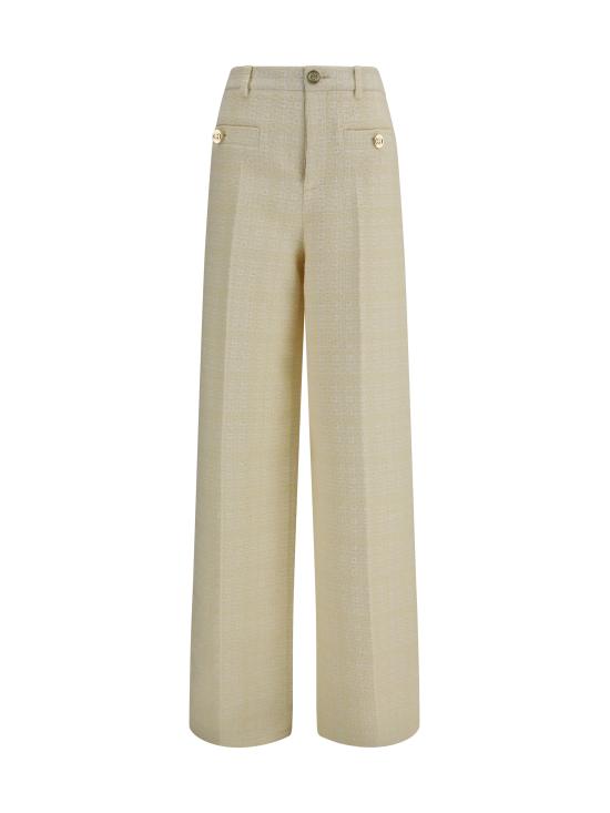 26SS 구찌 체크 코튼 트위드 팬츠 856087ZAUB6 9777 BEIGE