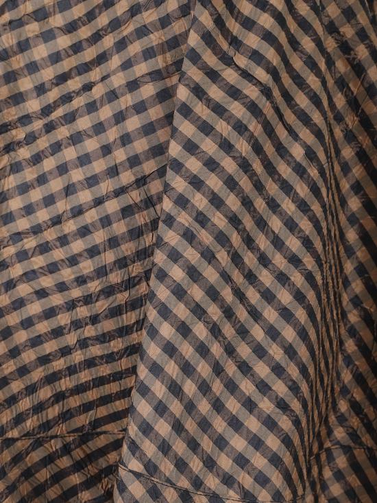 26SS 가니 크링클 체크 미니 서클 스커트 A1090074 925 TOBACCO BROWN - GANNI