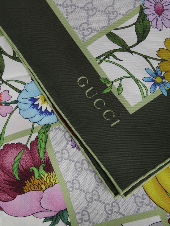 26SS 구찌 프린트 실크 트윌 까레 8501073G001 3367 OLIVE LIGHT GREEN - GUCCI