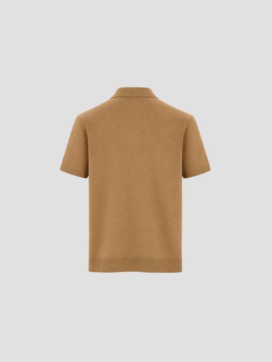 26SS 구찌 자수 실크 코튼 폴로 셔츠 853378XKFDL 2017 LIGHT BROWN MIX - GUCCI