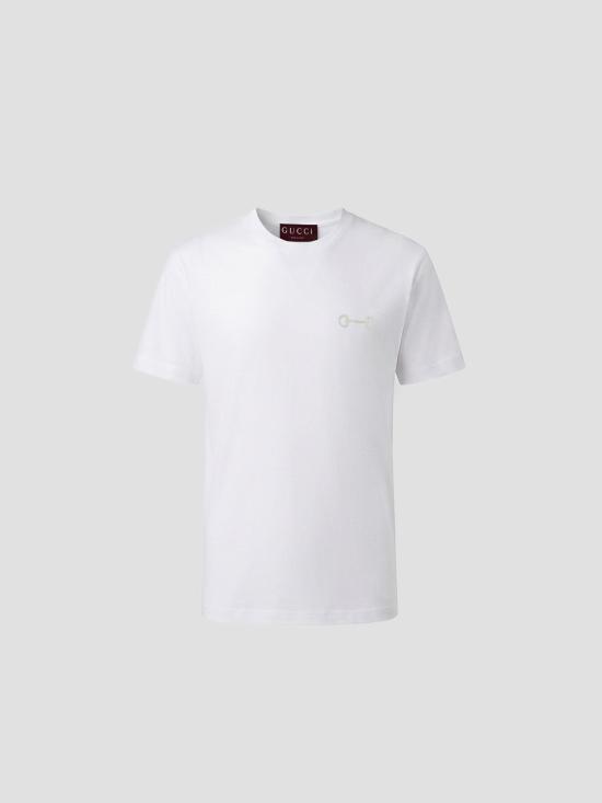 26SS 구찌 자수 코튼 저지 티셔츠 837959XJHMR 9051 WHITE MIX