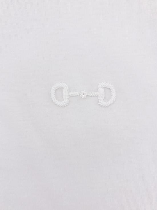 26SS 구찌 자수 코튼 저지 티셔츠 837959XJHMR 9051 WHITE MIX - GUCCI