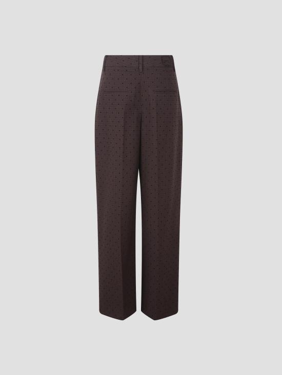 26SS 가니 플록 체크 크로스오버 팬츠 A1080035 979 CHICORY COFFEE - GANNI