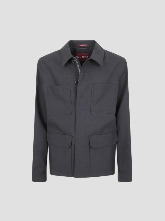 26SS 구찌 셀비지 디테일 울 재킷 853006ZAS68 1076 DRK GREY GREEN MC