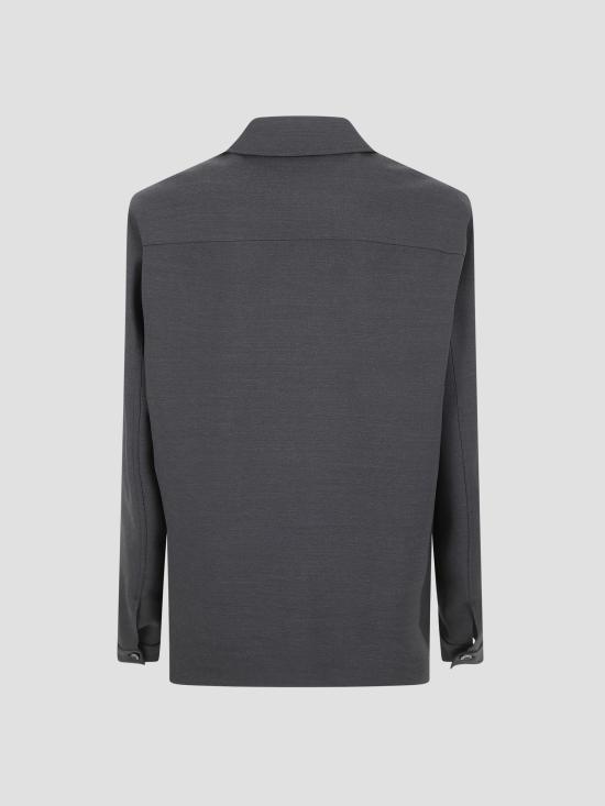 26SS 구찌 셀비지 디테일 울 재킷 853006ZAS68 1076 DRK GREY GREEN MC - GUCCI