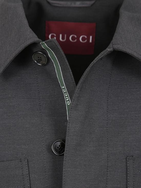 26SS 구찌 셀비지 디테일 울 재킷 853006ZAS68 1076 DRK GREY GREEN MC - GUCCI