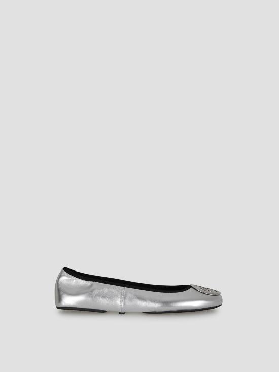 26SS 토리버치 레바 트래블 발레리나 플랫 178278 040 SILVER SILVER