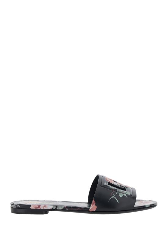 26SS 돌체앤가바나 카프스킨 플랫 슬리퍼 CQ0436AZ046HN5XQ Black
