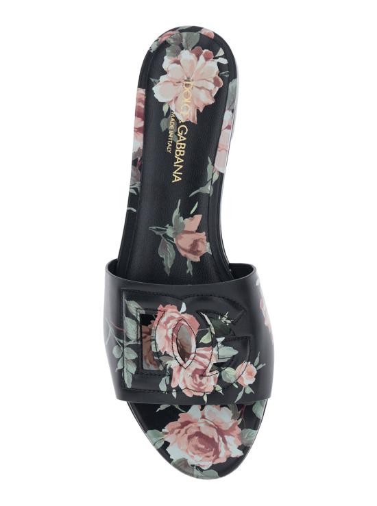 26SS 돌체앤가바나 카프스킨 플랫 슬리퍼 CQ0436AZ046HN5XQ Black - DOLCE & GABBANA