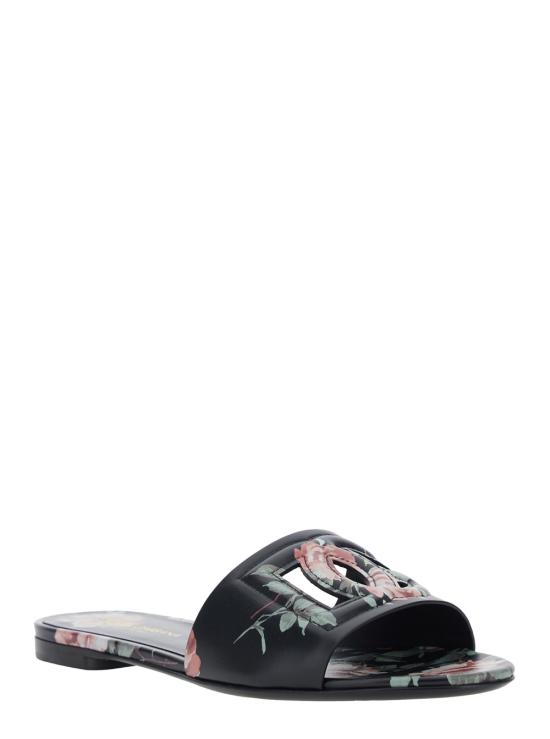 26SS 돌체앤가바나 카프스킨 플랫 슬리퍼 CQ0436AZ046HN5XQ Black - DOLCE & GABBANA