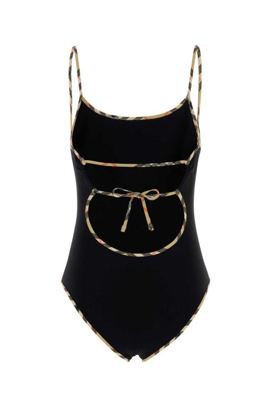 26SS 버버리 체크 트리밍 원피스 수영복 8118807 A1189 Black - BURBERRY