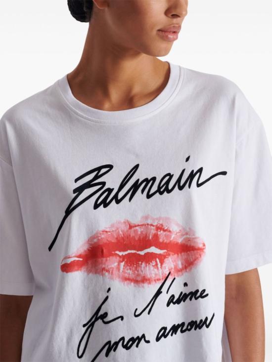 25SS 발망 반팔 티셔츠 EF1EG110GE45 GQV White - BALMAIN