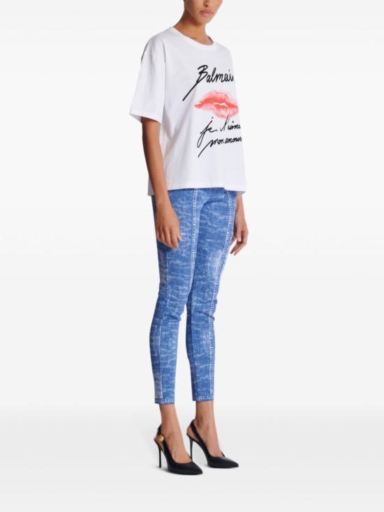 25SS 발망 반팔 티셔츠 EF1EG110GE45 GQV White - BALMAIN