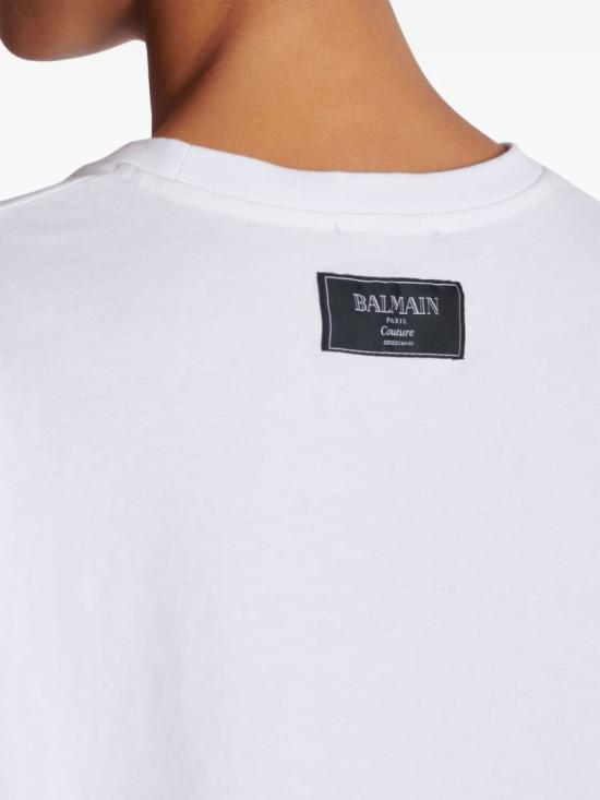 25SS 발망 반팔 티셔츠 EF1EG110GE45 GQV White - BALMAIN