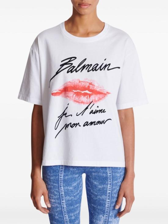 25SS 발망 반팔 티셔츠 EF1EG110GE45 GQV White - BALMAIN
