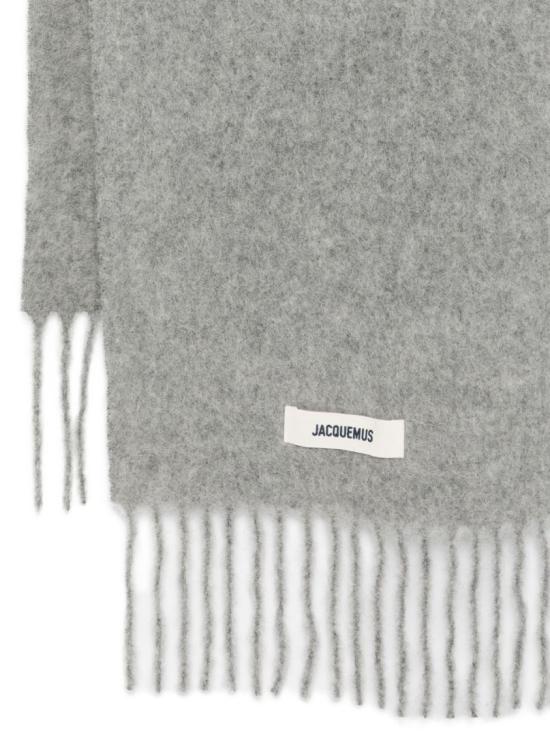 25FW 자크뮈스 프린지 울 스카프 ACU00572 BOT4032 950 Grey - JACQUEMUS