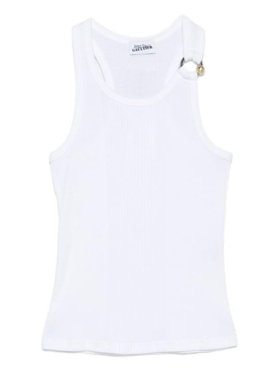 25FW 장 폴 고티에 민소매 티셔츠 TO375 J014 01 White