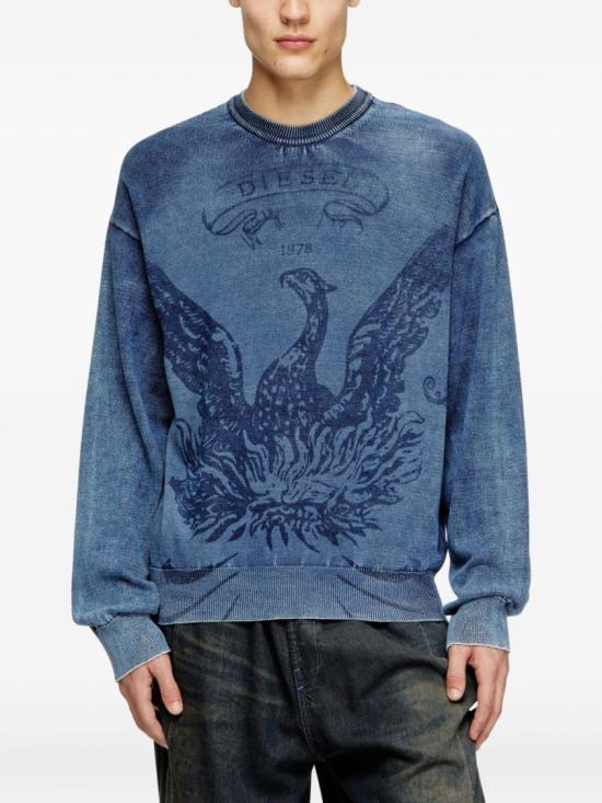 25FW 디젤 K페니콜 스웨트셔츠 A19481 0BJBS 8AT Blue - DIESEL