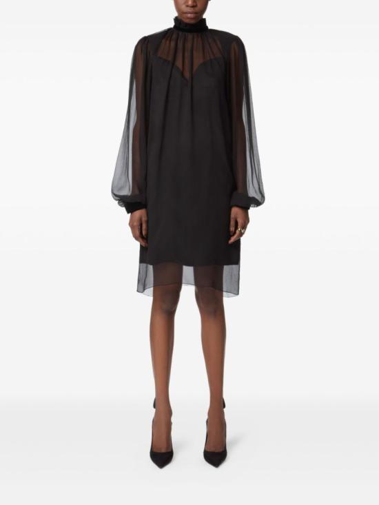 25FW 니나리찌 미디 원피스 25ACRO056SE1400 U9000 Black - NINA RICCI