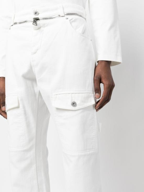  발망 데님 팬츠 AH0MI045DB69 0FA White - BALMAIN