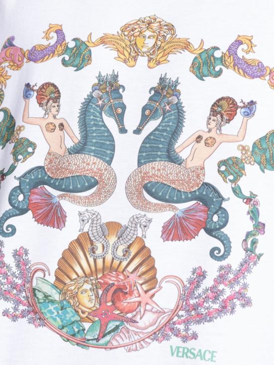 25FW 베르사체 반팔 티셔츠 1013302 1A15069 1W000 White - VERSACE