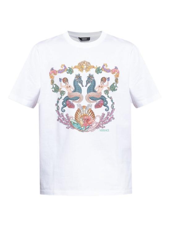 25FW 베르사체 반팔 티셔츠 1013302 1A15069 1W000 White