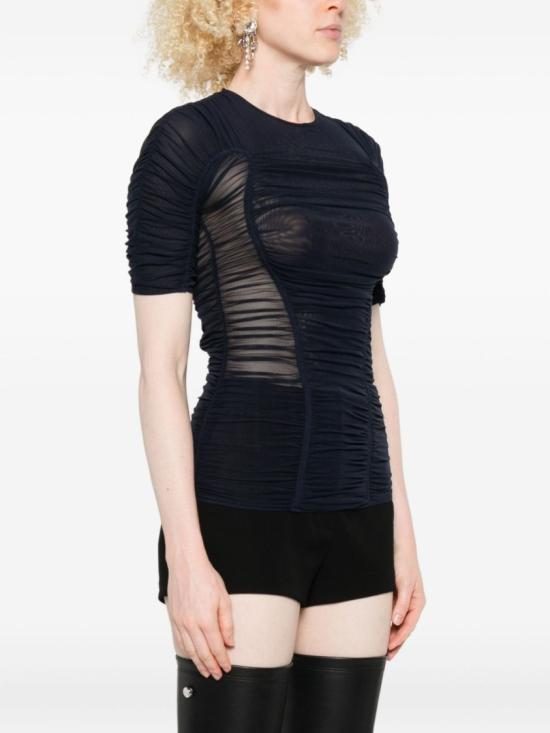 25FW 뮈글러 반팔 티셔츠 25F3TO0816595 6115 Black - MUGLER