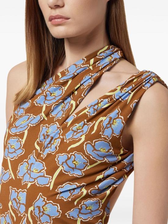  베르사체 미디 원피스 1019777 1A13918 5N630 Brown - VERSACE