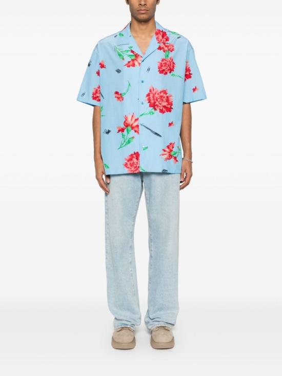  모스키노 반팔 셔츠 A0226 0263 1293 Blue - MOSCHINO