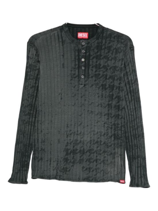 25FW 디젤 버튼 골지 티셔츠 A21589 0QKBU 02A Grey