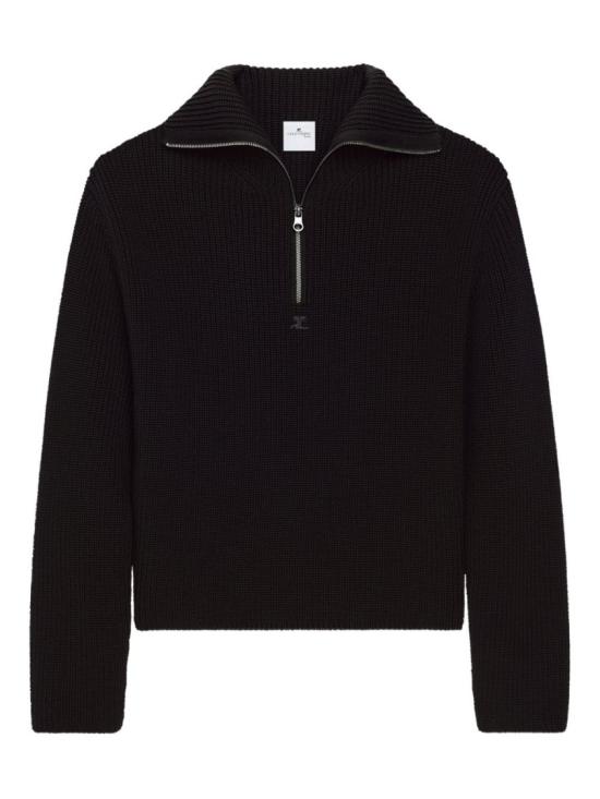 25FW 쿠레쥬 집업 니트 325MPU243FI0036 9999 Black